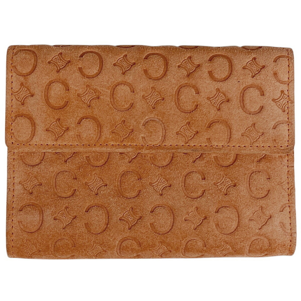Celine Macadam tri fold wallet salmon pink suede